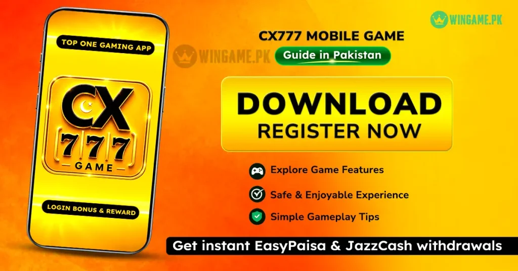 cx777 Game Guide For Pakistan logo with mobile screenshot