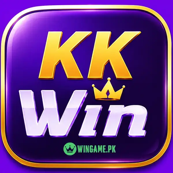 KK Win Game logo with gold KK text, white Win lettering, crown icon, and purple premium gaming background.