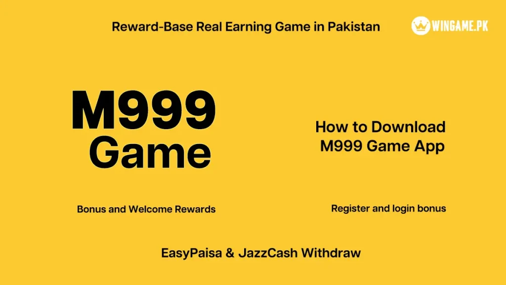 m999 game real earning in pakistan